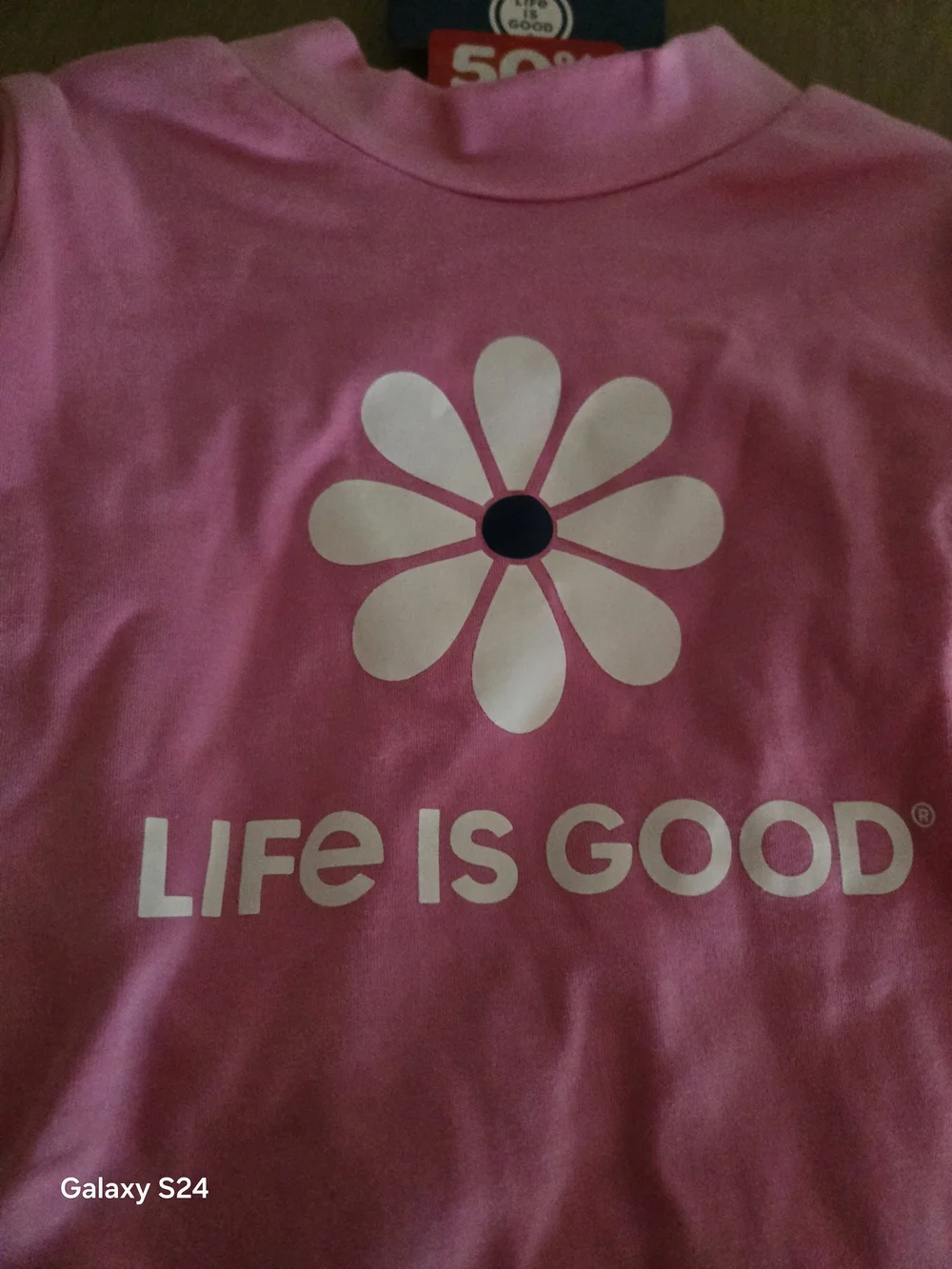 Life Is Good Pink Daisy Pet Tee Sz L New Fit 20-40 Lb Dog